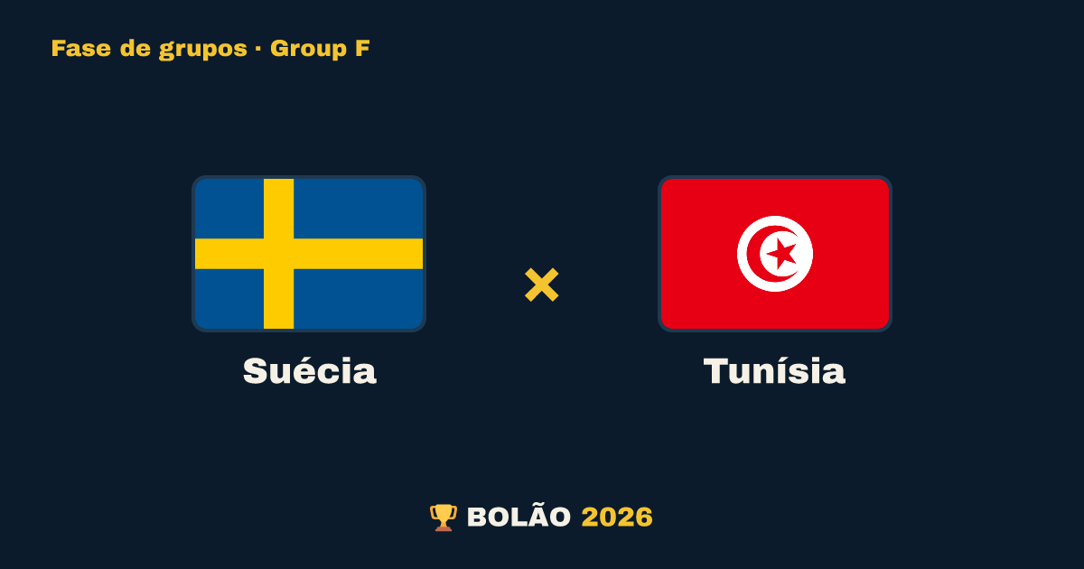Suécia × Tunísia