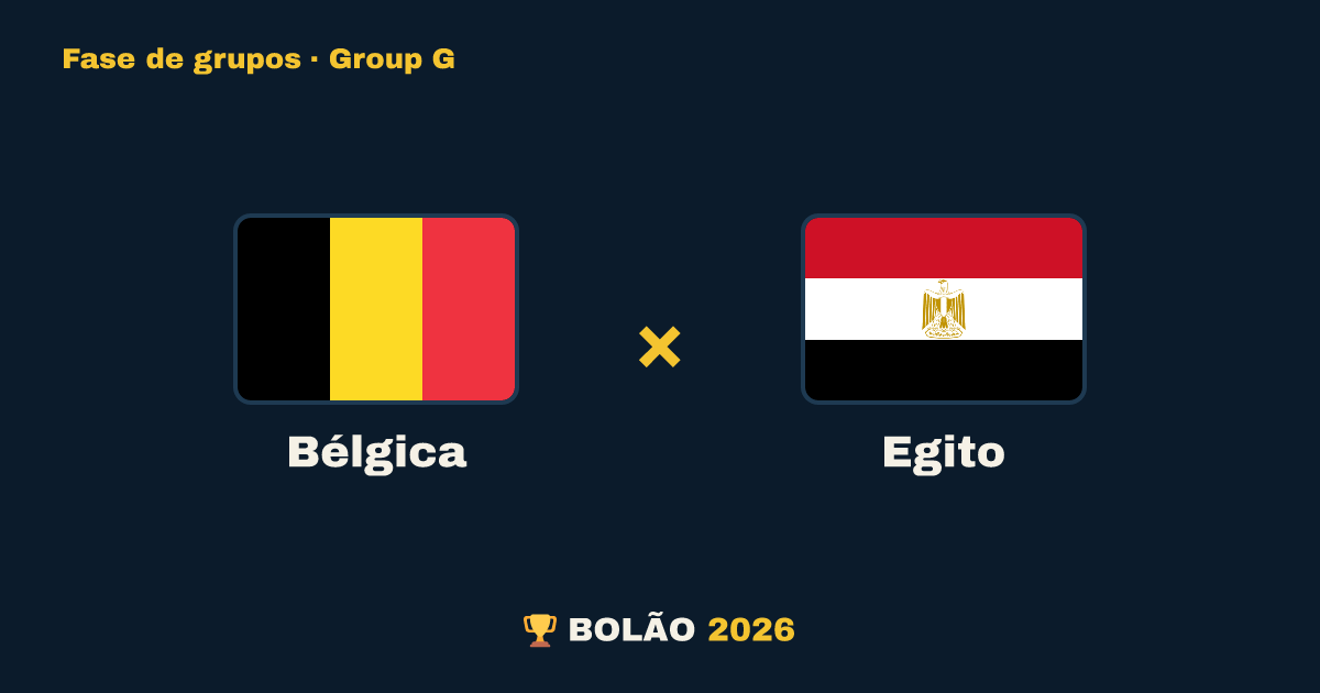 Bélgica × Egito