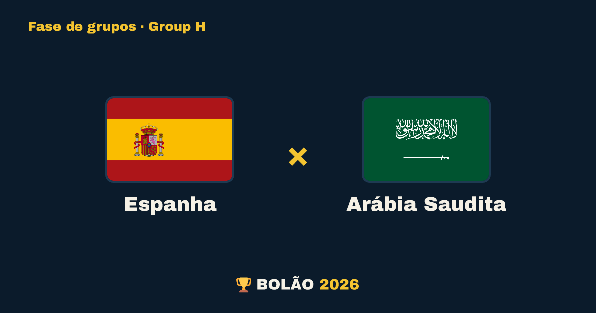 Espanha × Arábia Saudita