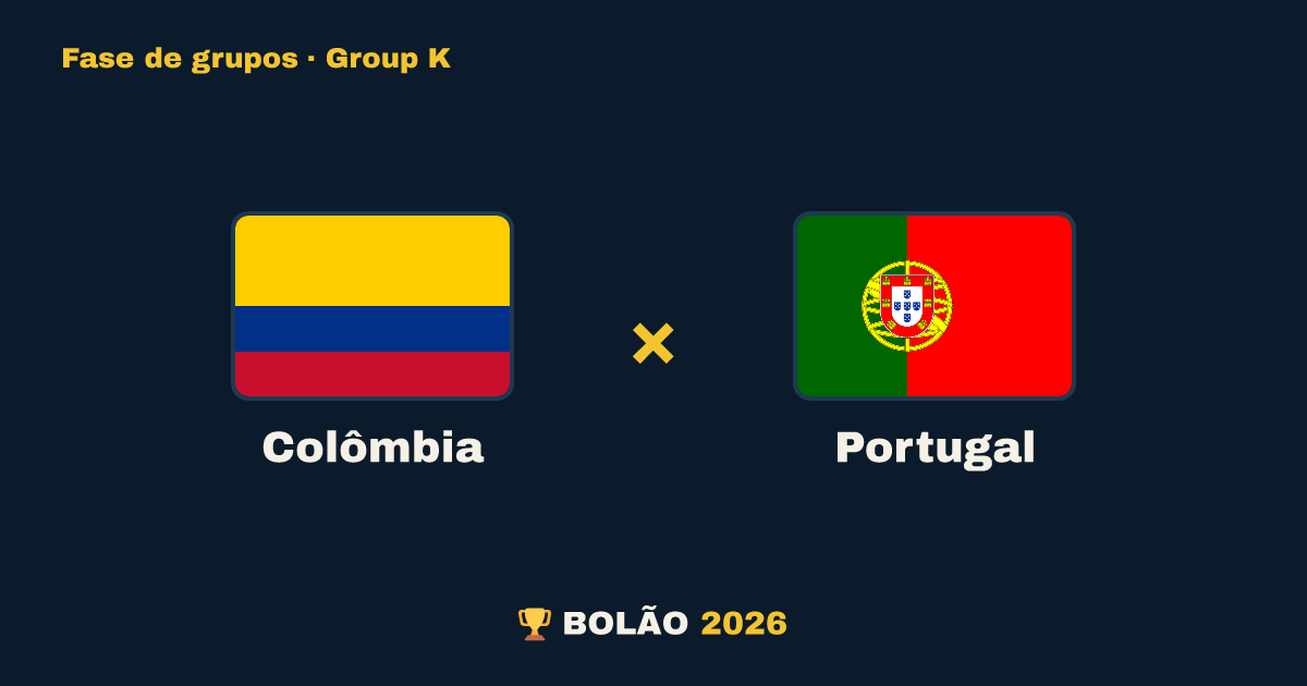 Colômbia × Portugal